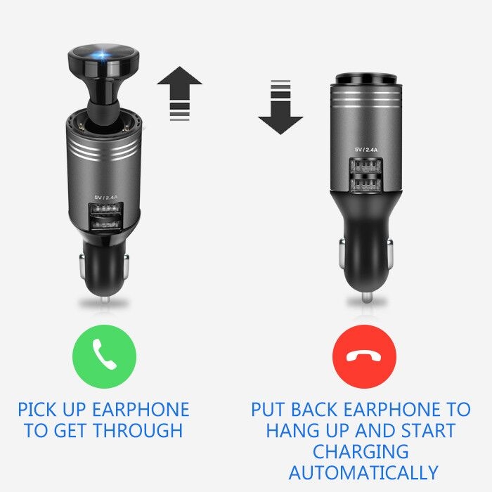 Charger with bluetooth earphone